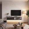 Έπιπλο τηλεόρασης επιτοίχιο Aristo Megapap με LED χρώμα γκρι σκυροδέματος 135x31,6x25εκ.