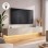Έπιπλο τηλεόρασης επιτοίχιο Damla Megapap με LED χρώμα sandstone 180x29,5x29,5εκ.