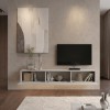 Έπιπλο τηλεόρασης επιτοίχιο Damla Megapap με LED χρώμα sandstone 180x29,5x29,5εκ.