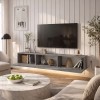 Έπιπλο τηλεόρασης επιτοίχιο Damla Megapap με LED χρώμα γκρι σκυροδέματος 180x29,5x29,5εκ.