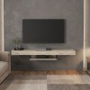 Έπιπλο τηλεόρασης επιτοίχιο Albares Megapap με LED χρώμα travertine 150x29,6x22εκ.