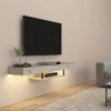 Έπιπλο τηλεόρασης επιτοίχιο Albares Megapap με LED χρώμα travertine 150x29,6x22εκ.
