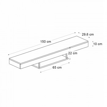 Έπιπλο τηλεόρασης επιτοίχιο Albares Megapap με LED χρώμα travertine 150x29,6x22εκ.