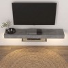 Έπιπλο τηλεόρασης επιτοίχιο Albares Megapap με LED χρώμα γκρι σκυροδέματος 150x29,6x22εκ.