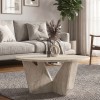 Τραπεζάκι σαλονιού Lagerta Megapap χρώμα travertine Ø75x35εκ.