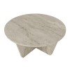 Τραπεζάκι σαλονιού Lagerta Megapap χρώμα travertine Ø75x35εκ.