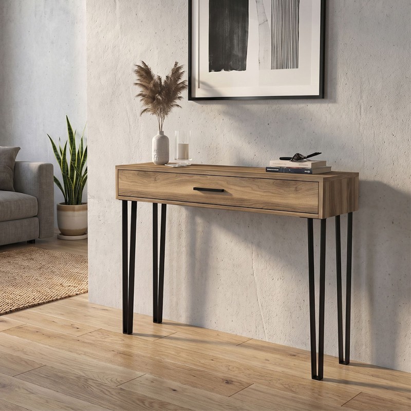 Κονσόλα Rochel Megapap χρώμα καρυδί 120x35x89,8εκ.