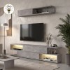 Σύνθεση τηλεόρασης Manet Megapap με LED χρώμα γκρι σκυροδέματος 180x29,5x39εκ.