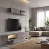 Σύνθεση τηλεόρασης Manet Megapap με LED χρώμα γκρι σκυροδέματος 180x29,5x39εκ.