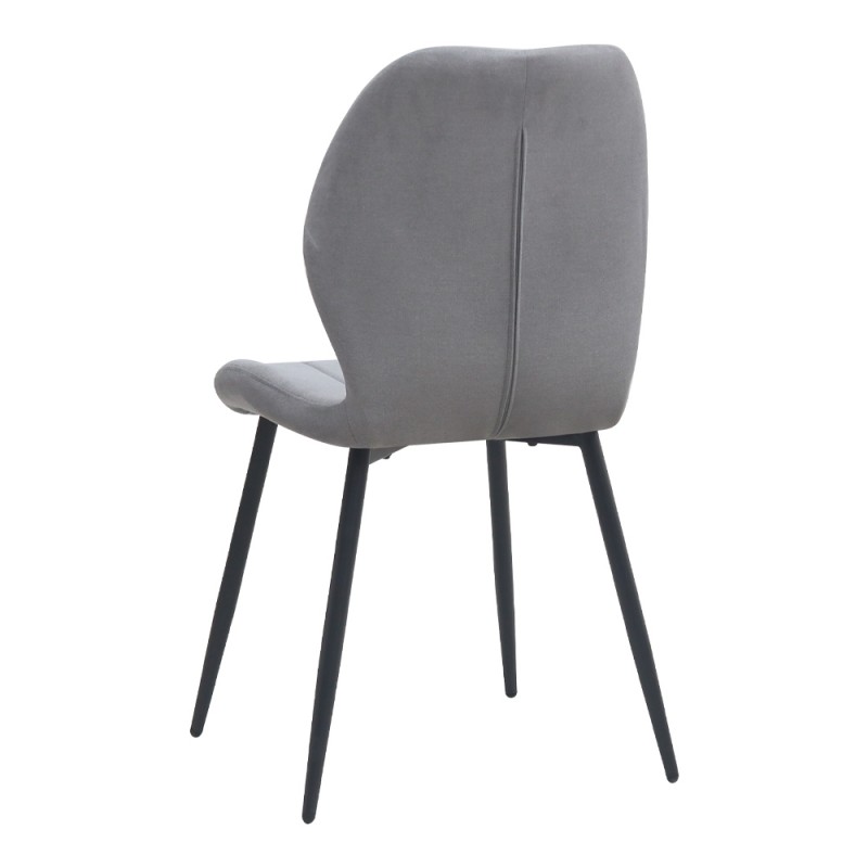 Καρέκλα τραπεζαρίας Valena Megapap elephant grey ύφασμα - μεταλλικό μαύρο πόδι 48x58x87εκ.