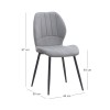 Καρέκλα τραπεζαρίας Valena Megapap elephant grey ύφασμα - μεταλλικό μαύρο πόδι 48x58x87εκ.
