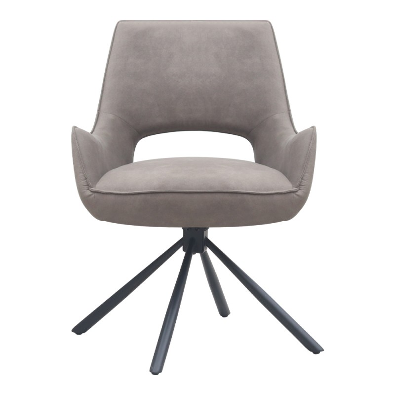 Πολυθρόνα τραπεζαρίας Alessia Megapap περιστρεφόμενη elephant grey ύφασμα - μεταλλικό μαύρο πόδι 58x66x85εκ.