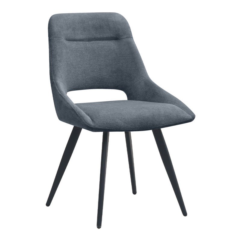 Καρέκλα τραπεζαρίας Firenze Megapap ανθρακί ύφασμα - μεταλλικό μαύρο πόδι 51x60x81εκ.