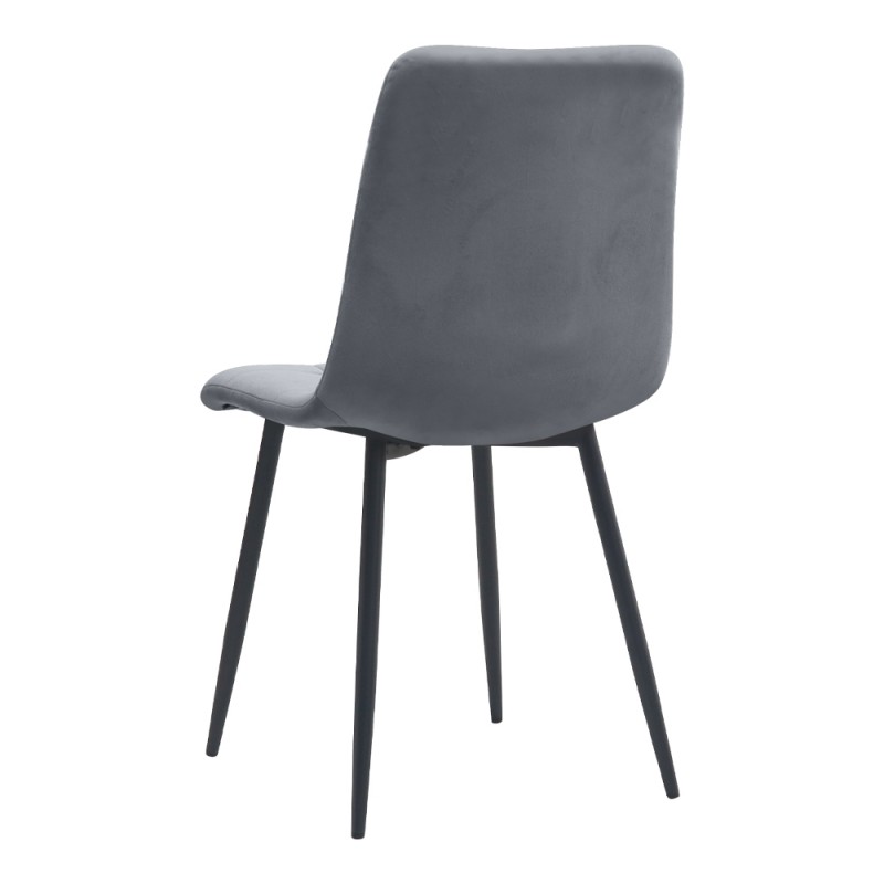Καρέκλα τραπεζαρίας Tito Megapap ανθρακί βελούδο - μεταλλικό μαύρο πόδι 44x55x88εκ.