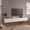 Έπιπλο τηλεόρασης επιτοίχιο Espanse Megapap χρώμα sandstone 241,8x31,7x30εκ.