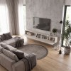 Έπιπλο τηλεόρασης επιτοίχιο Espanse Megapap χρώμα sandstone 241,8x31,7x30εκ.