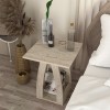 Τραπεζάκι βοηθητικό - Κομοδίνο Deros Megapap χρώμα travertine 45x45x56εκ.