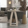 Τραπεζάκι βοηθητικό - Κομοδίνο Deros Megapap χρώμα travertine 45x45x56εκ.
