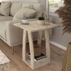 Τραπεζάκι βοηθητικό - Κομοδίνο Deros Megapap χρώμα travertine 45x45x56εκ.