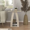 Τραπεζάκι βοηθητικό - Κομοδίνο Deros Megapap χρώμα travertine 45x45x56εκ.