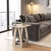 Τραπεζάκι βοηθητικό - Κομοδίνο Deros Megapap χρώμα travertine 45x45x56εκ.