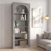 Βιβλιοθήκη Voila Megapap χρώμα γκρι σκυροδέματος 74x35x180εκ.