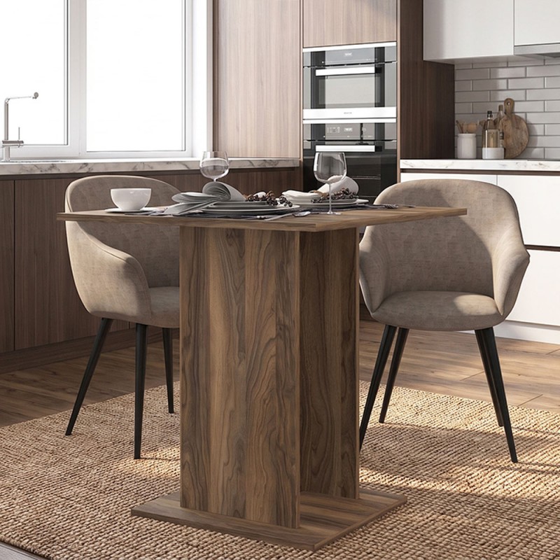 Τραπέζι Allos Megapap χρώμα καρυδί 75x75x77εκ.