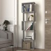 Βιβλιοθήκη Alvina Megapap χρώμα γκρι σκυροδέματος 45x19,6x158,8εκ.