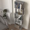 Βιβλιοθήκη Alvina Megapap χρώμα γκρι σκυροδέματος 45x19,6x158,8εκ.