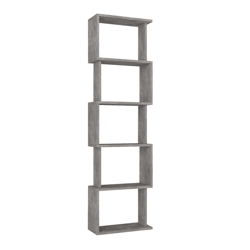 Βιβλιοθήκη Alvina Megapap χρώμα γκρι σκυροδέματος 45x19,6x158,8εκ.