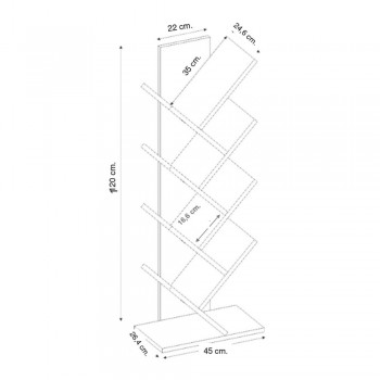 Βιβλιοθήκη Maxy Megapap χρώμα καρυδί 45x26,4x120εκ.