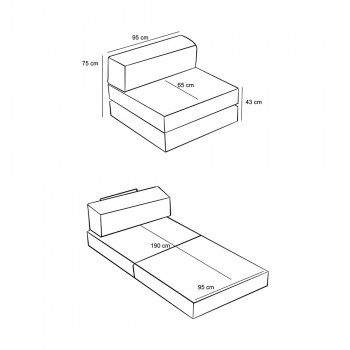 Πολυθρόνα - κρεβάτι Comfort Megapap υφασμάτινη χρώμα ανθρακί 95x95x75εκ.
