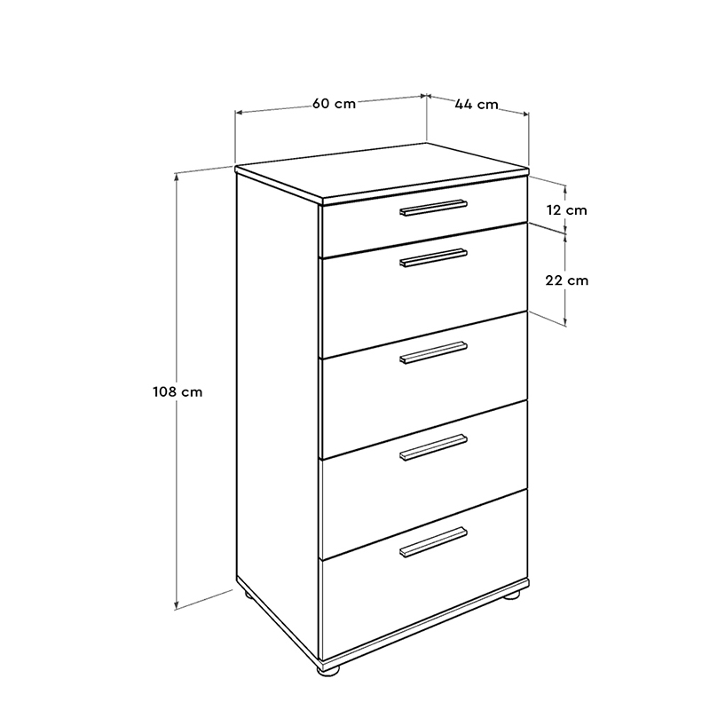 Συρταριέρα Trendline Megapap σε χρώμα sonoma 60x44x108εκ.