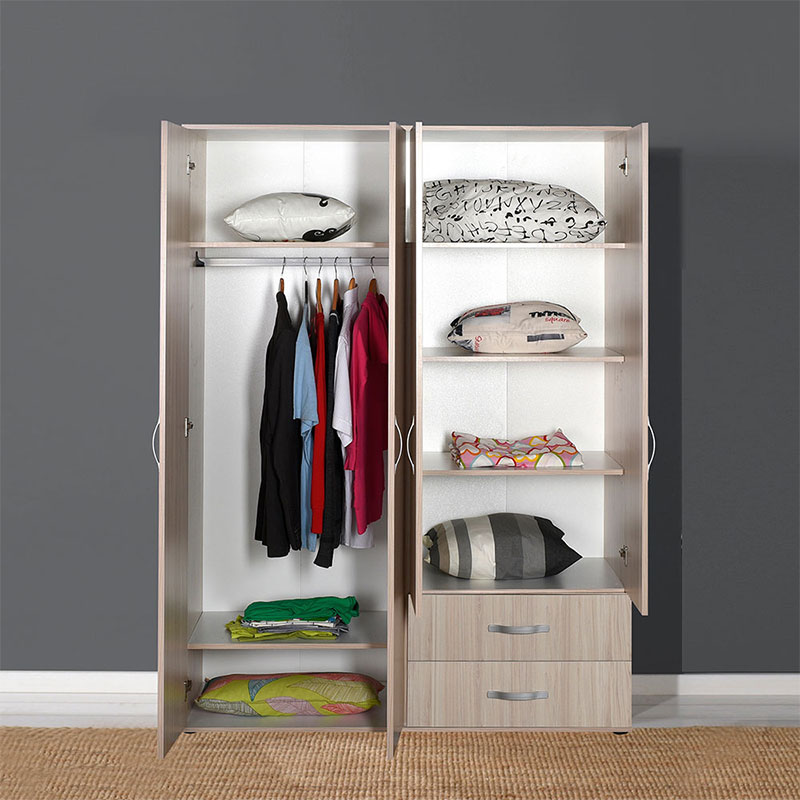 Ντουλάπα ρούχων Dynamic Megapap τετράφυλλη σε χρώμα zara 137x52x187cm.