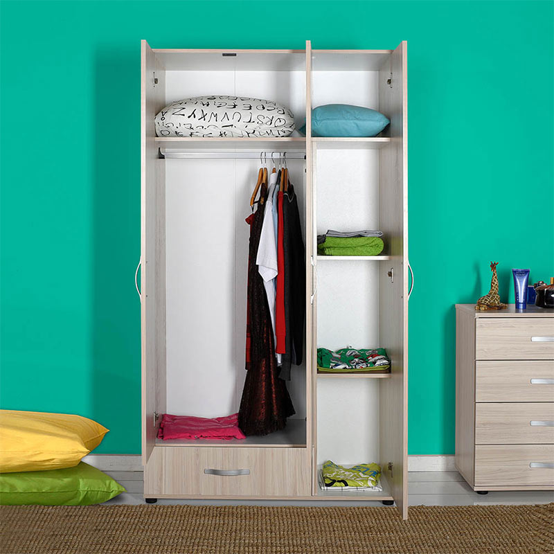 Ντουλάπα ρούχων Dynamic Megapap τρίφυλλη σε χρώμα zara 103x52x187εκ.