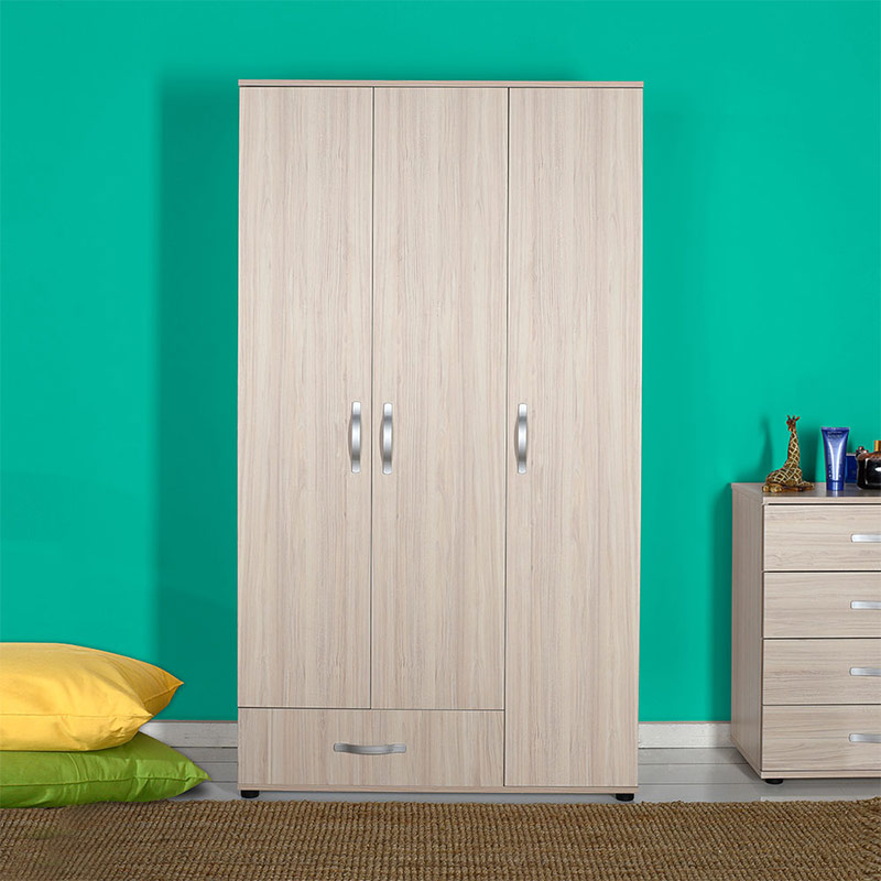 Ντουλάπα ρούχων Dynamic Megapap τρίφυλλη σε χρώμα zara 103x52x187εκ.