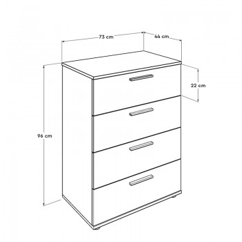 Συρταριέρα Trendline Megapap σε χρώμα λευκό 73x44x96εκ.