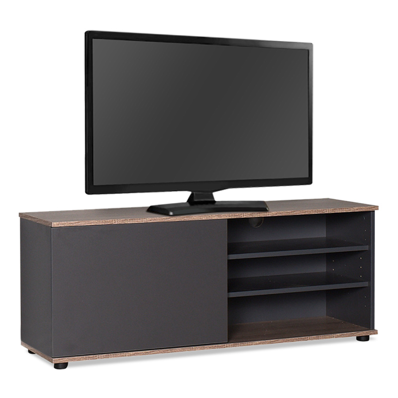 Έπιπλο TV Flat Line Plus Megapap σε ανθρακί - latte χρώμα 120x35x48εκ.