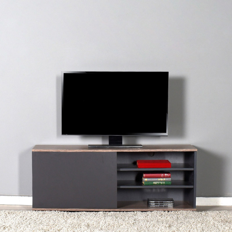 Έπιπλο TV Flat Line Plus Megapap σε ανθρακί - latte χρώμα 120x35x48εκ.