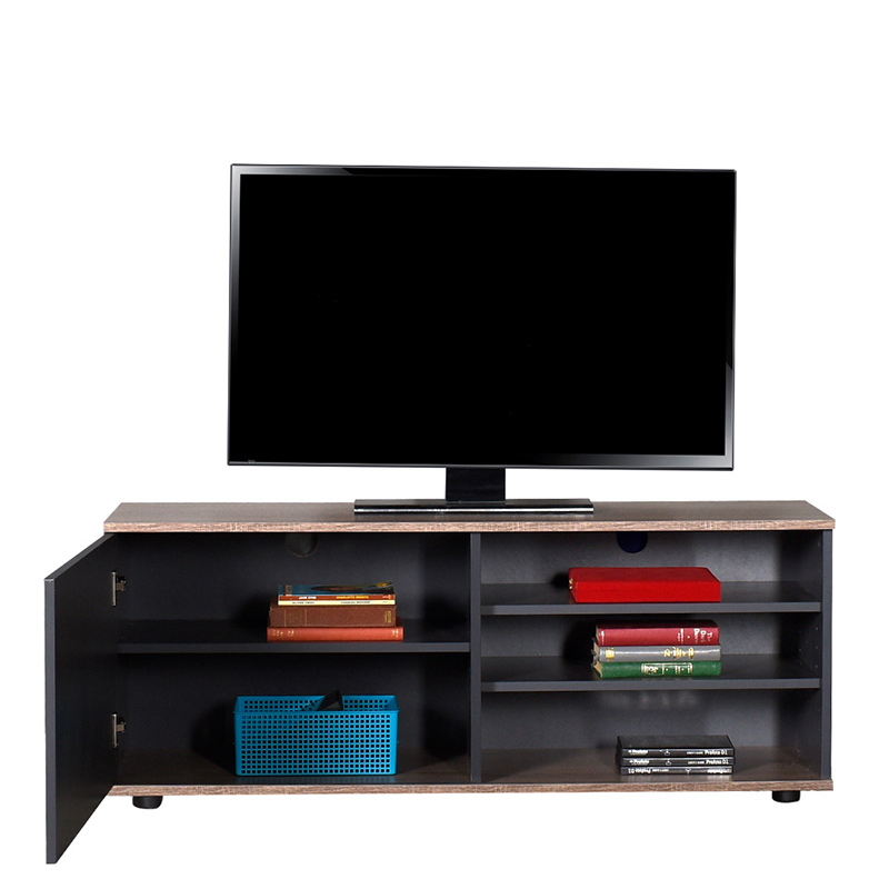 Έπιπλο TV Flat Line Plus Megapap σε ανθρακί - latte χρώμα 120x35x48εκ.
