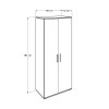 Ντουλάπα ρούχων Trendline Megapap δίφυλλη σε χρώμα sonoma 80x47x187εκ.
