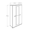 Ντουλάπα ρούχων Trendline Megapap τρίφυλλη σε χρώμα sonoma 120x52x212εκ.