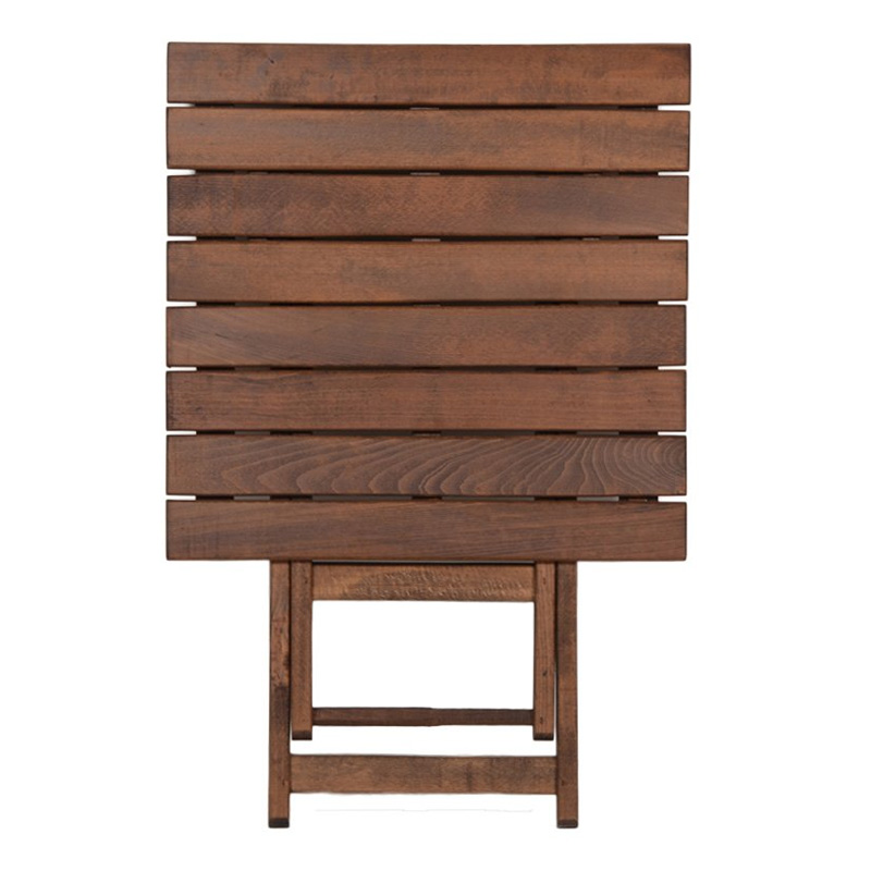 Τραπέζι πτυσσόμενο Klara Megapap από ξύλο οξιάς σε χρώμα καρυδί εμποτισμού 60x60x71εκ.