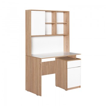 Γραφείο Plus Megapap σε χρώμα sonoma - λευκό 105x56x170εκ.