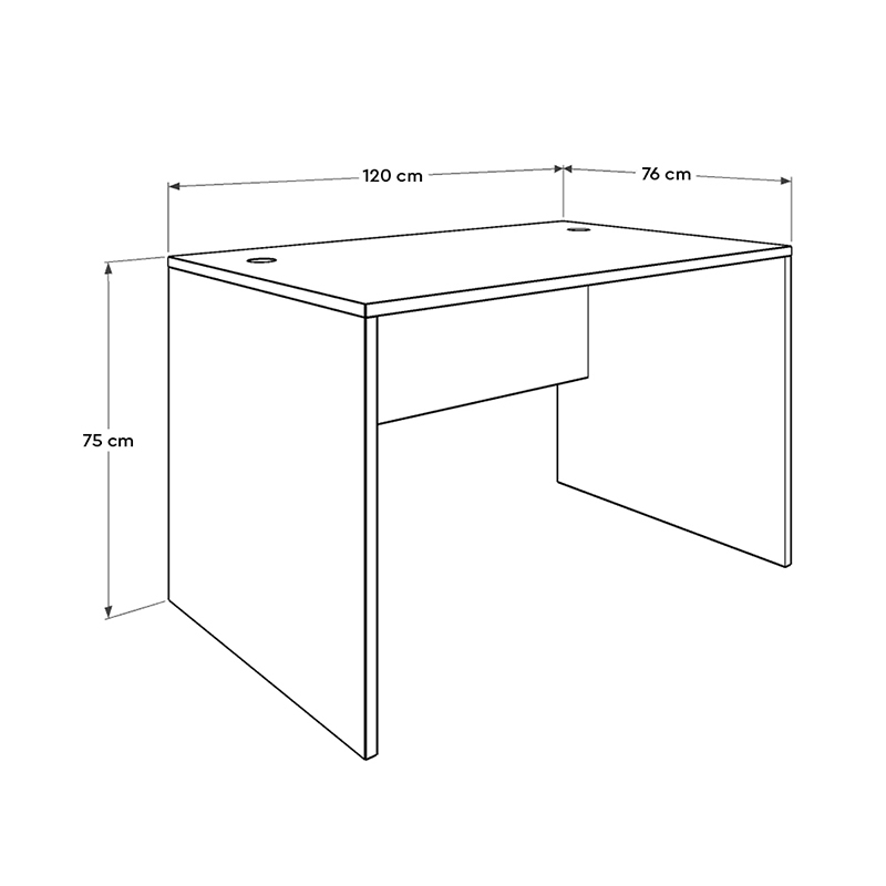 Γραφείο εργασίας New York Megapap σε χρώμα λευκό 120x76x75εκ.