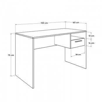 Γραφείο Concept Megapap σε χρώμα sonoma 120x60x75εκ.