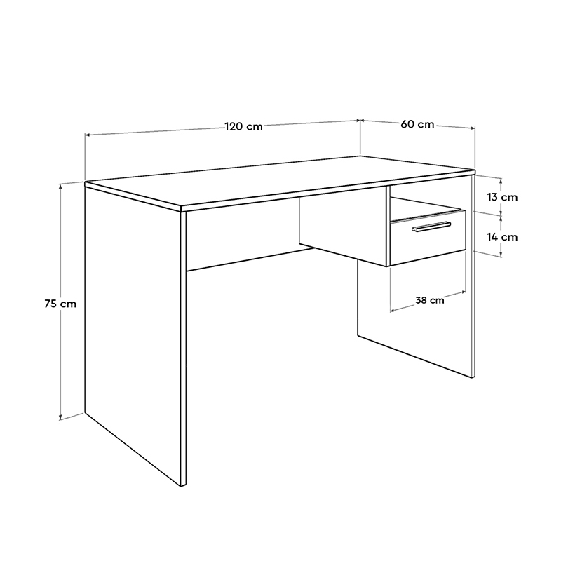 Γραφείο Concept Megapap σε χρώμα sonoma 120x60x75εκ.