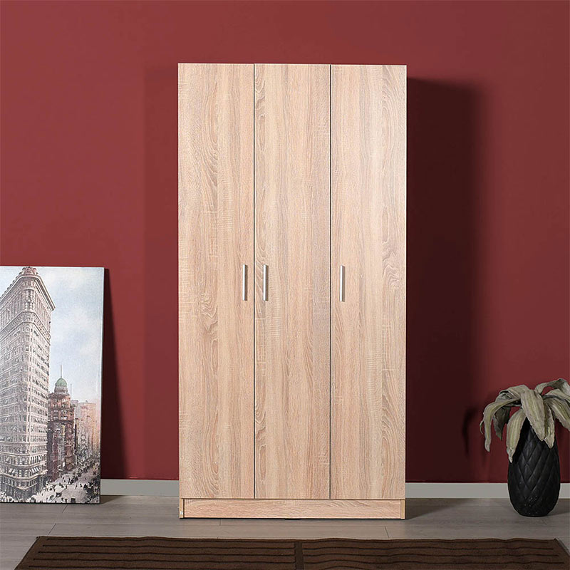Ντουλάπα ρούχων Bodrum Megapap τρίφυλλη σε χρώμα sonoma 91x47x182εκ.