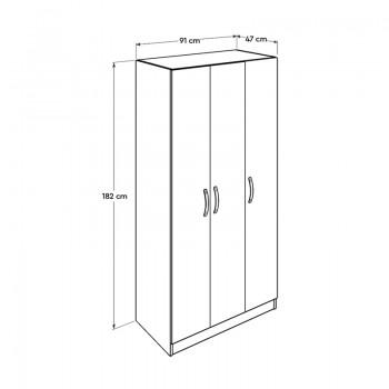 Ντουλάπα ρούχων Bodrum Megapap τρίφυλλη σε χρώμα sonoma 91x47x182εκ.