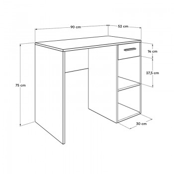 Γραφείο Concept Megapap σε χρώμα sonoma 90x52x75εκ.